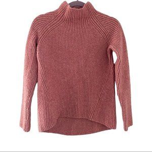 Madewell Funnel Neck Dusty Pink Wool Blend Sweater Size XS